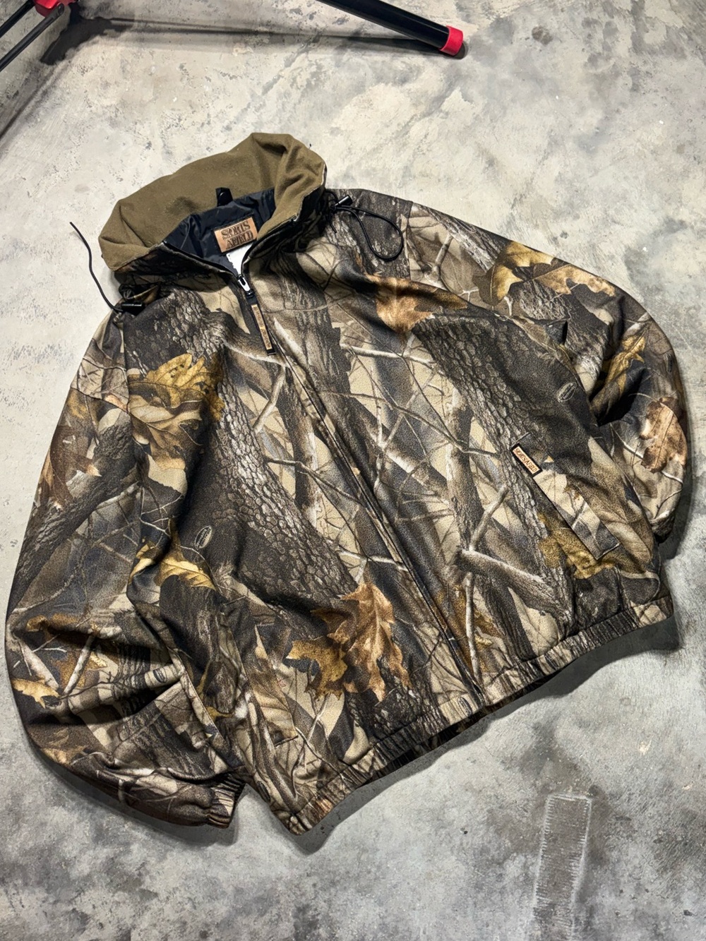 Realtree-Style Camouflage Hooded Field Jacket - Brown/Green